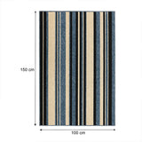 Alfombra Newark Azul 150x100cm Rectangular Suave para Sala De Estar de Lineas