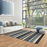 Alfombra Newark Azul 150x200cm Rectangular Suave para Sala De Estar de Lineas