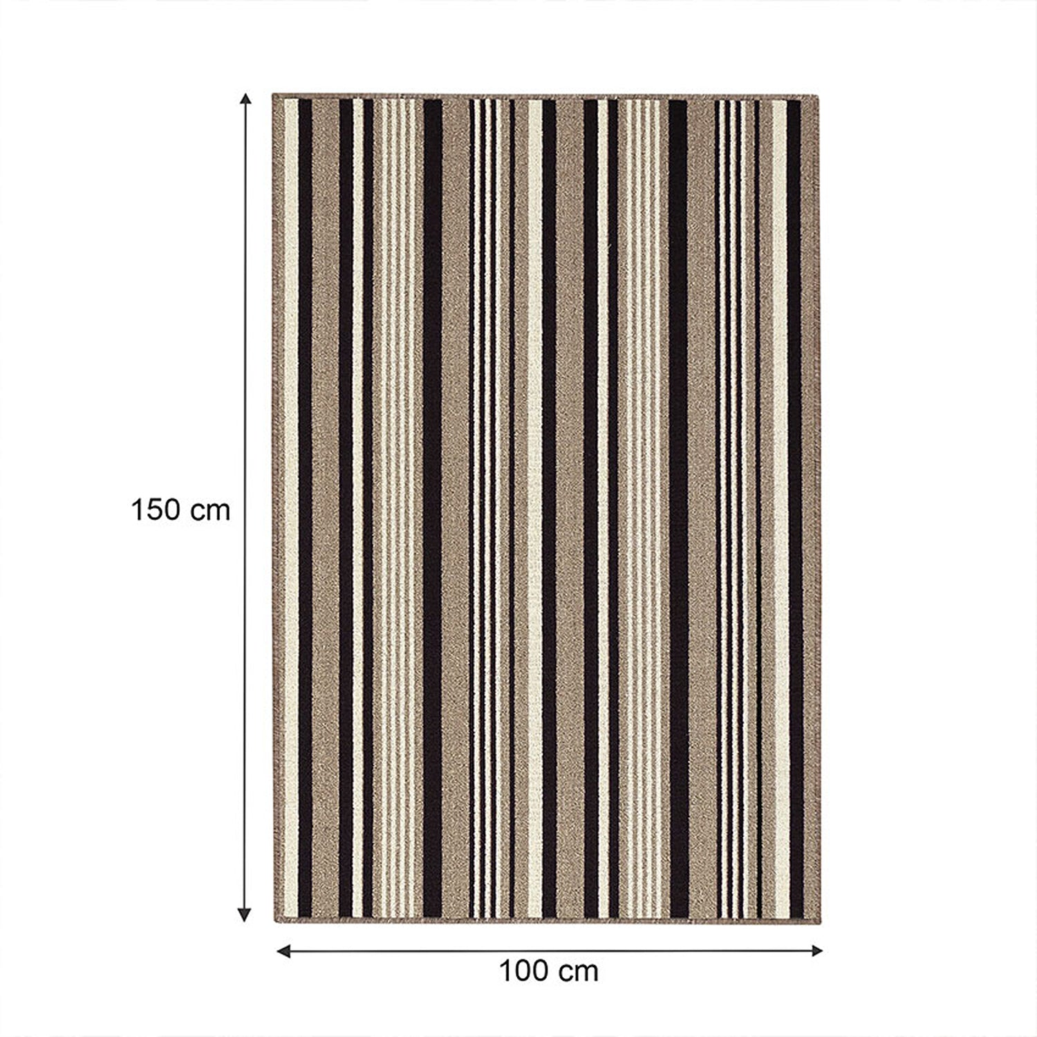 Alfombra Newark Café y Multicolor 150x100cm Rectangular Suave para Dormitorio de Lineas