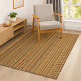 Alfombra Newark Multicolor 150x200cm Rectangular Suave para Sala De Estar de Lineas