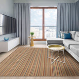 Alfombra Newark Multicolor 250x200cm Rectangular Suave para Sala De Estar de Lineas