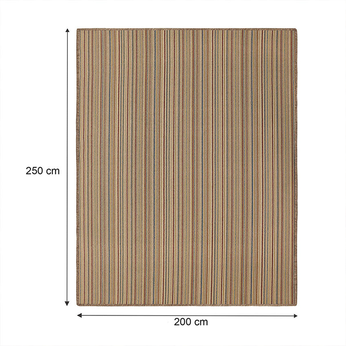 Alfombra Newark Multicolor 250x200cm Rectangular Suave para Sala De Estar de Lineas