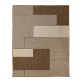 Alfombra Dover Café Oscuro y Cafe Claro 150x100cm Rectangular Suave para Sala De Estar de Cuadros Y Rectangulos