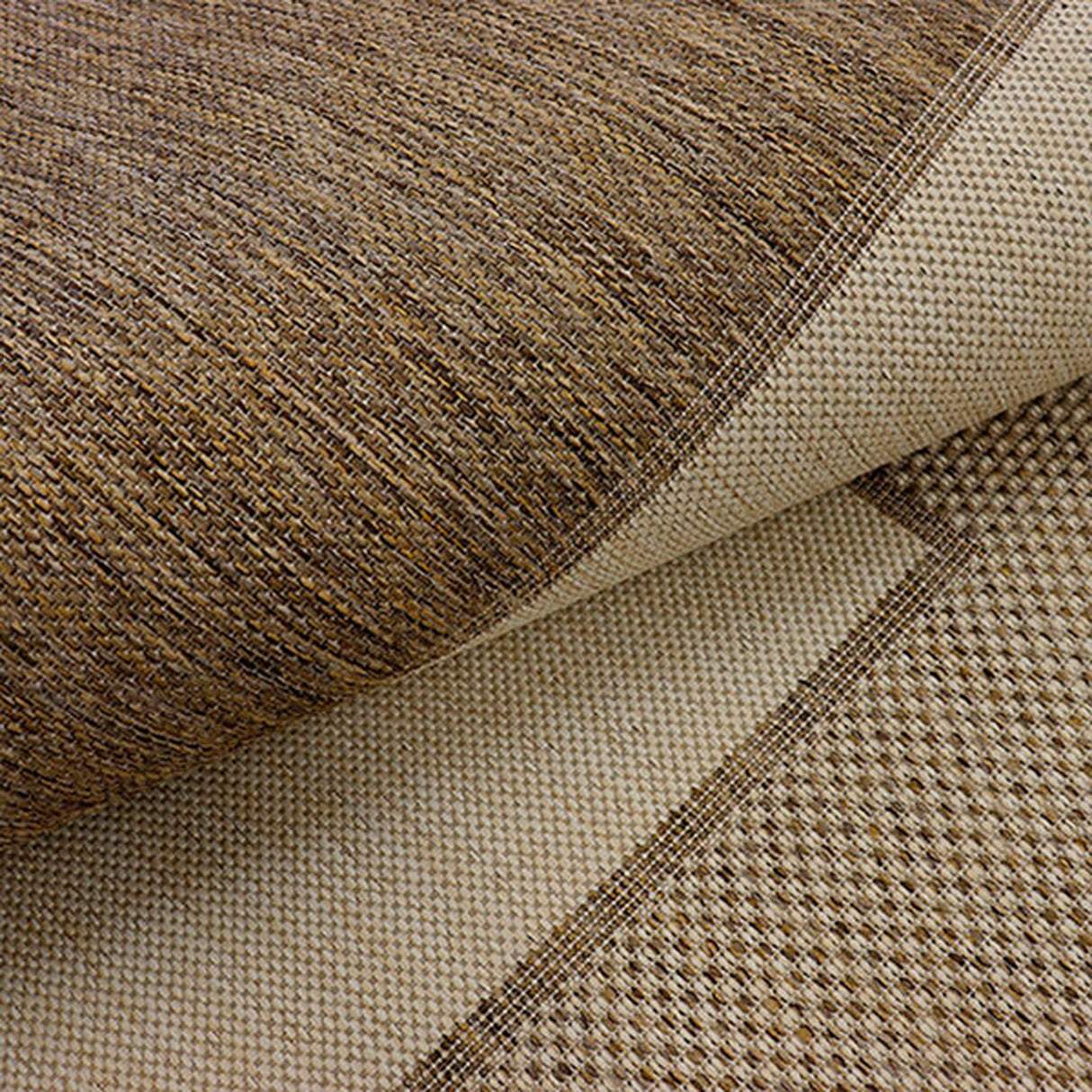 Alfombra Dover Café Oscuro y Cafe Claro 150x100cm Rectangular Suave para Sala De Estar de Cuadros Y Rectangulos