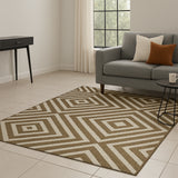 Alfombra Dover Café Oscuro y Cafe Claro 150x100cm Rectangular Suave para Sala De Estar de Rombos