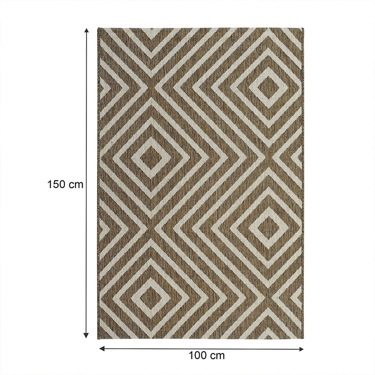 Alfombra Dover Café Oscuro y Cafe Claro 150x100cm Rectangular Suave para Sala De Estar de Rombos