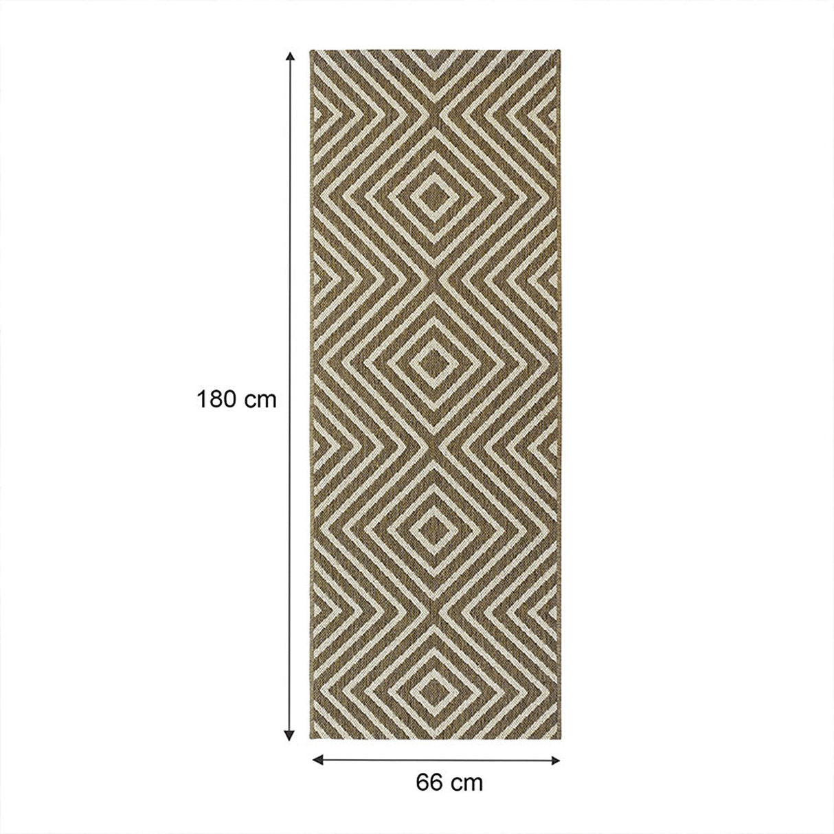 Alfombra Dover Café Oscuro y Cafe Claro 180x66cm Rectangular Suave para Cocina de Rombos
