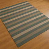 Alfombra California Verde y Cafe 150x100cm Rectangular Suave para Sala De Estar de Lineas