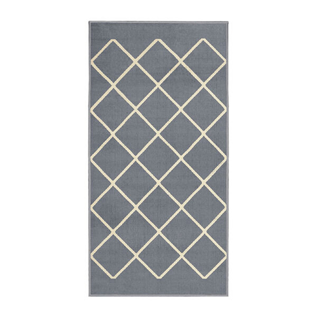 Alfombra Maryland Azul Grisaceo 100x50cm Rectangular Suave para Dormitorio de Rombos