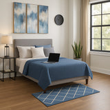 Alfombra Maryland Azul Grisaceo 100x50cm Rectangular Suave para Dormitorio de Rombos