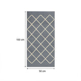 Alfombra Maryland Azul Grisaceo 100x50cm Rectangular Suave para Dormitorio de Rombos