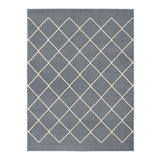 Alfombra Maryland Azul Grisaceo 200x150cm Rectangular Suave para Sala De Estar de Rombos