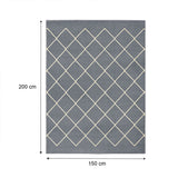 Alfombra Maryland Azul Grisaceo 200x150cm Rectangular Suave para Sala De Estar de Rombos