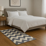 Alfombra Maryland Beige y Gris 100x50cm Rectangular Suave para Dormitorio de Zig Zag