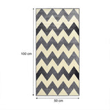 Alfombra Maryland Beige y Gris 100x50cm Rectangular Suave para Dormitorio de Zig Zag