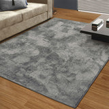 Alfombra Laurel Gris 200x150cm Rectangular Suave para Sala De Estar Fondo Entero
