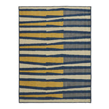 Alfombra Oregon Amarillo y Azul 200x150cm Rectangular Suave para Dormitorio de Lineas