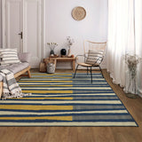 Alfombra Oregon Amarillo y Azul 200x150cm Rectangular Suave para Dormitorio de Lineas