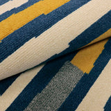 Alfombra Oregon Amarillo y Azul 200x150cm Rectangular Suave para Dormitorio de Lineas