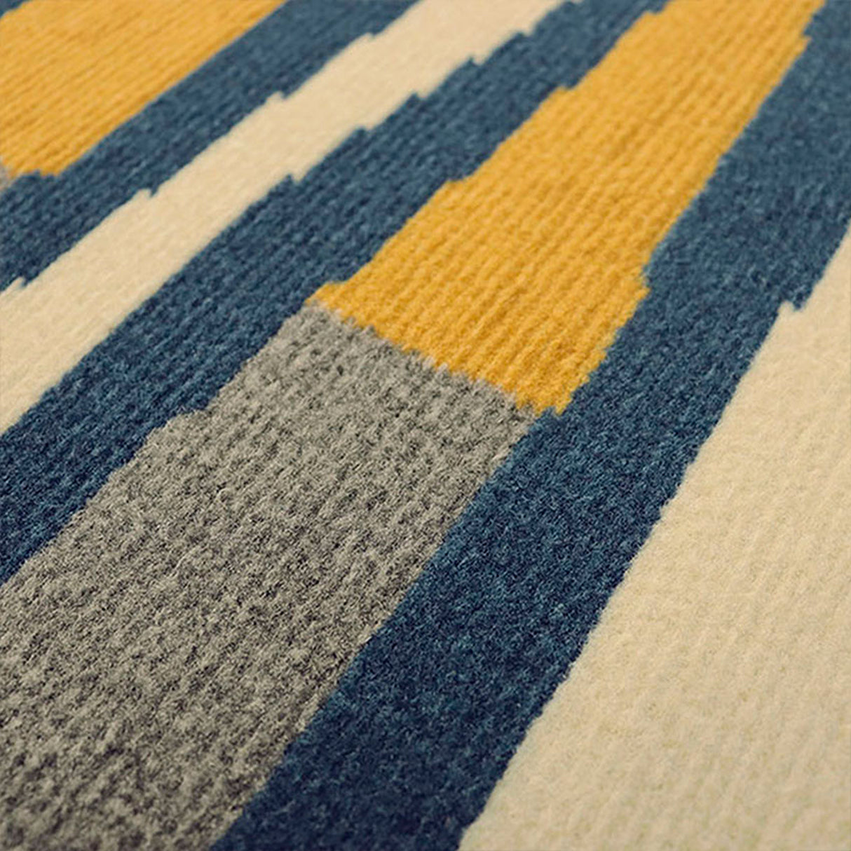 Alfombra Oregon Amarillo y Azul 200x150cm Rectangular Suave para Dormitorio de Lineas