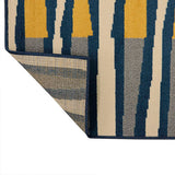 Alfombra Oregon Amarillo y Azul 200x150cm Rectangular Suave para Dormitorio de Lineas