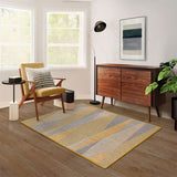 Alfombra Colors Café y Amarillo 150x100cm Rectangular Suave para Sala De Estar de Figuras Abstractas