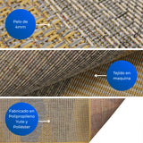 Alfombra Colors Café y Amarillo 150x100cm Rectangular Suave para Sala De Estar de Figuras Abstractas