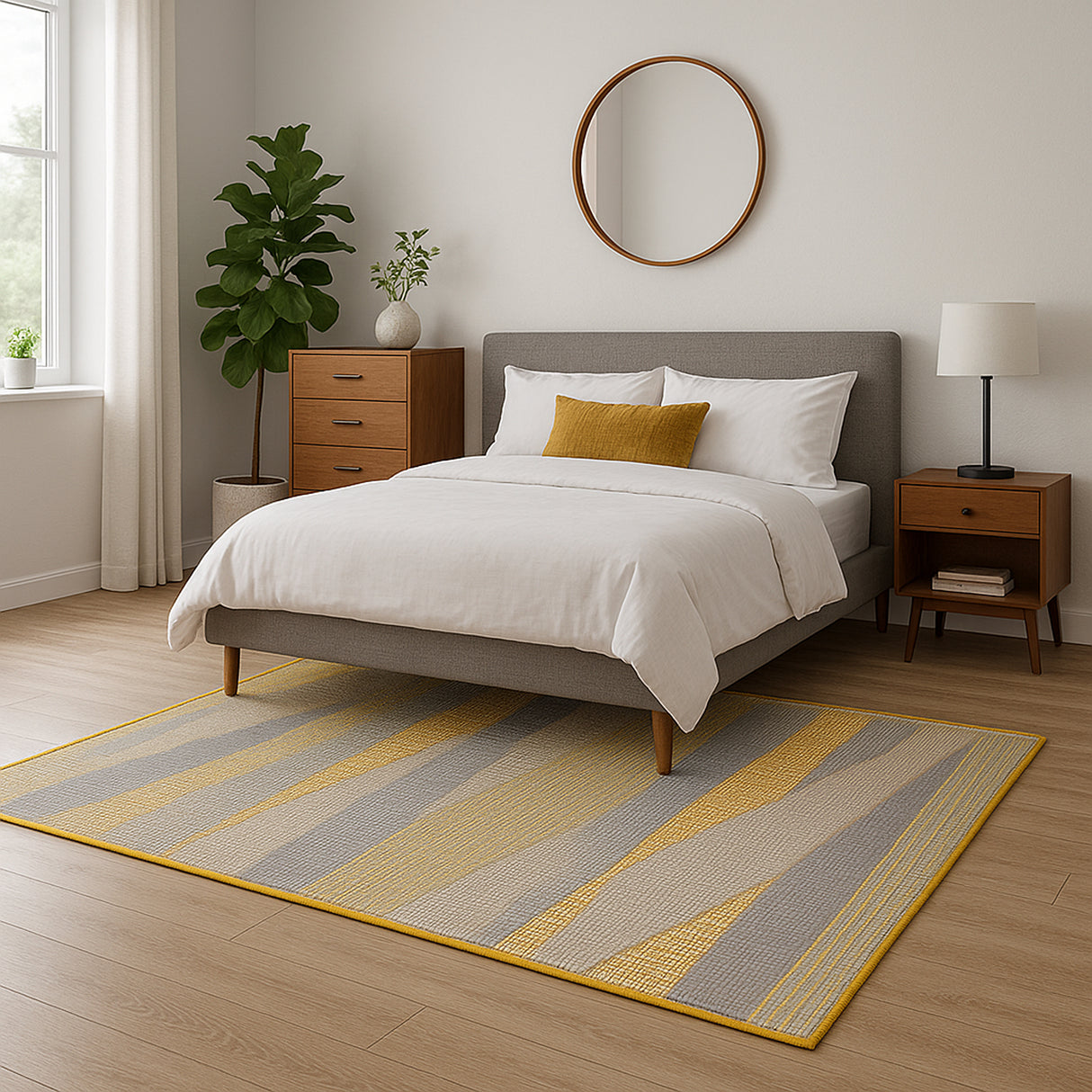 Alfombra Colors Café y Amarillo 200x150cm Rectangular Suave para Sala De Estar de Figuras Abstractas