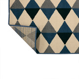 Alfombra Oregon Azul y Negro 100x50cm Rectangular Suave para Banho de Rombos