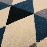 Alfombra Oregon Azul y Negro 150x100cm Rectangular Suave para Banho de Rombos