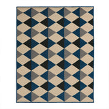 Alfombra Oregon Azul y Negro 250x200cm Rectangular Suave para Dormitorio de Rombos