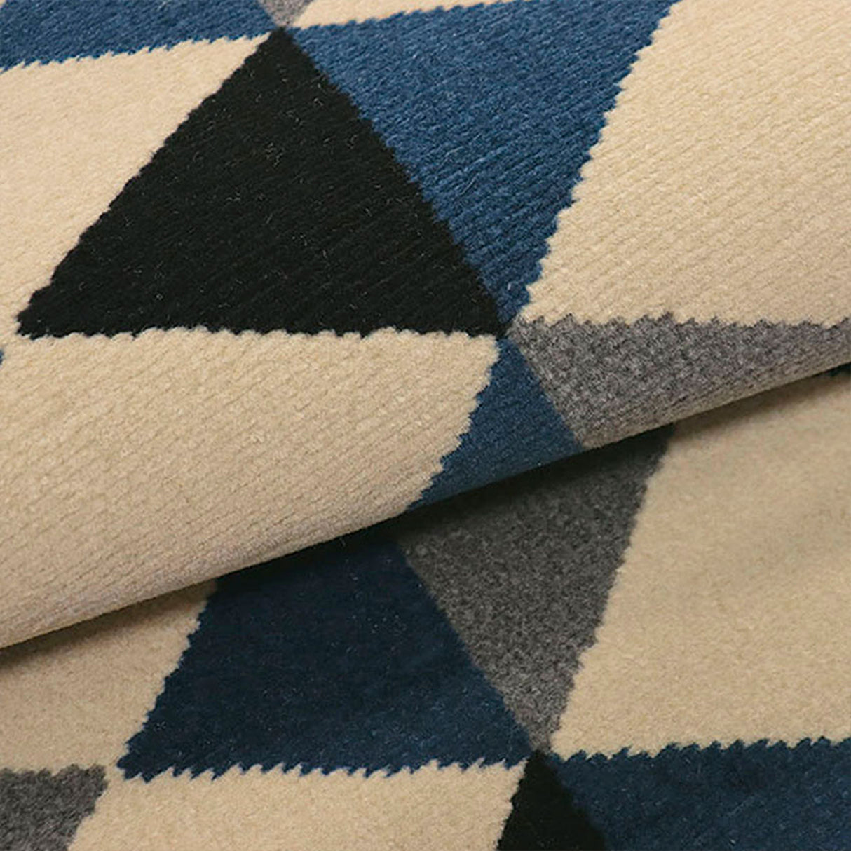 Alfombra Oregon Azul y Negro 250x200cm Rectangular Suave para Dormitorio de Rombos
