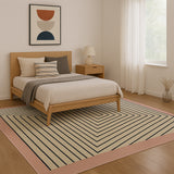 Alfombra Oregon Beige y Negro Germany 200x150cm Rectangular Suave para Dormitorio de Lineas