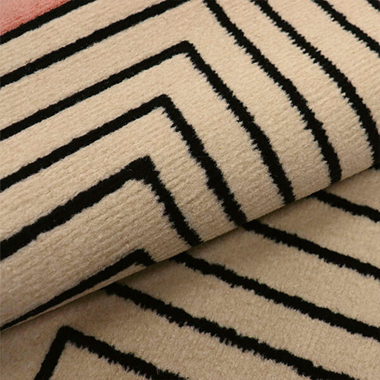 Alfombra Oregon Beige y Negro Germany 200x150cm Rectangular Suave para Dormitorio de Lineas