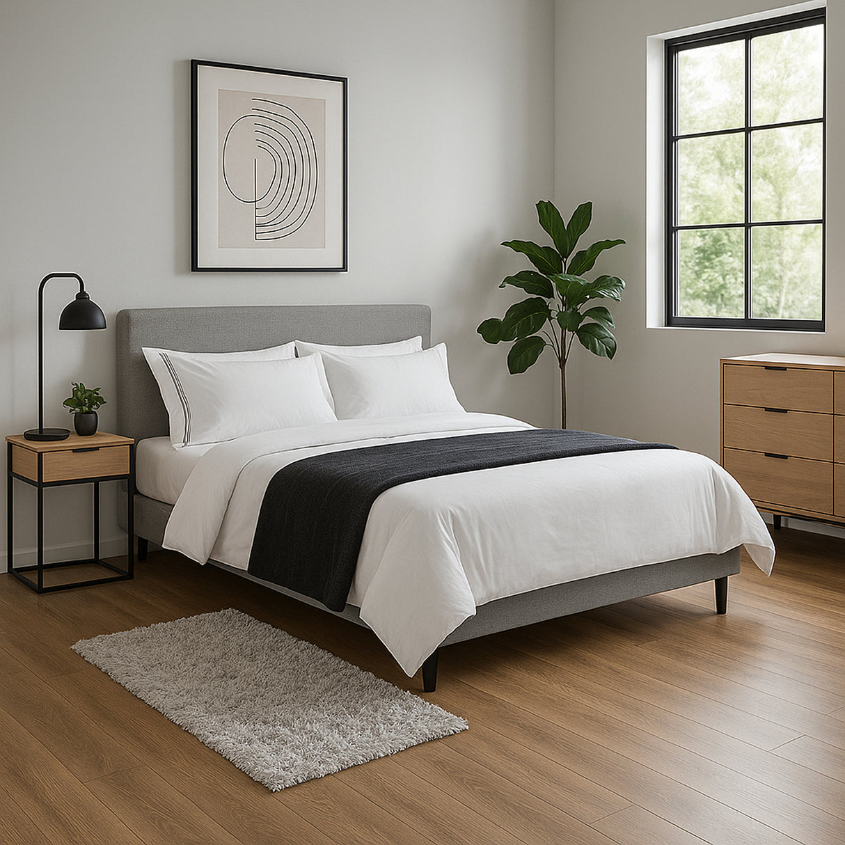 Alfombra Hawaii Gris 150x100cm Rectangular Suave para Dormitorio Fondo Entero
