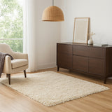 Alfombra Hawaii Blanco Crema 150x100cm Rectangular Suave para Sala De Estar Fondo Entero