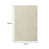 Alfombra Hawaii Blanco Crema 150x100cm Rectangular Suave para Sala De Estar Fondo Entero