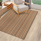 Alfombra Newark Multicolor 150x100cm Rectangular Suave para Sala De Estar de Lineas