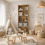 Biblioteca Paris Almendra 56.4x165.3cm con Cinco Entrepaños