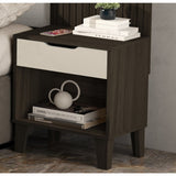 Cabecero Ajustable Elena Café y Blanco 257x130cm Para Cama Doble