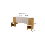 Cabecero Ajustable Elena Almendra y Blanco 257x130cm Para Cama Doble