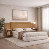 Cabecero Ajustable Aurora Almendra 230x107cm Para Cama Doble