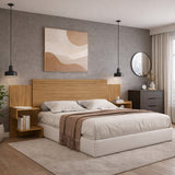 Cabecero Ajustable Aurora Almendra 230x107cm Para Cama Doble