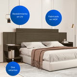 Cabecero Ajustable Aurora Marrón 230x107cm Para Cama Doble