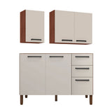 Cocina Modular Canna Café y Blanco 120X144.5cm sin Mesón y sin Pozuelo