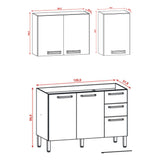 Cocina Modular Canna Café y Blanco 120X144.5cm sin Mesón y sin Pozuelo