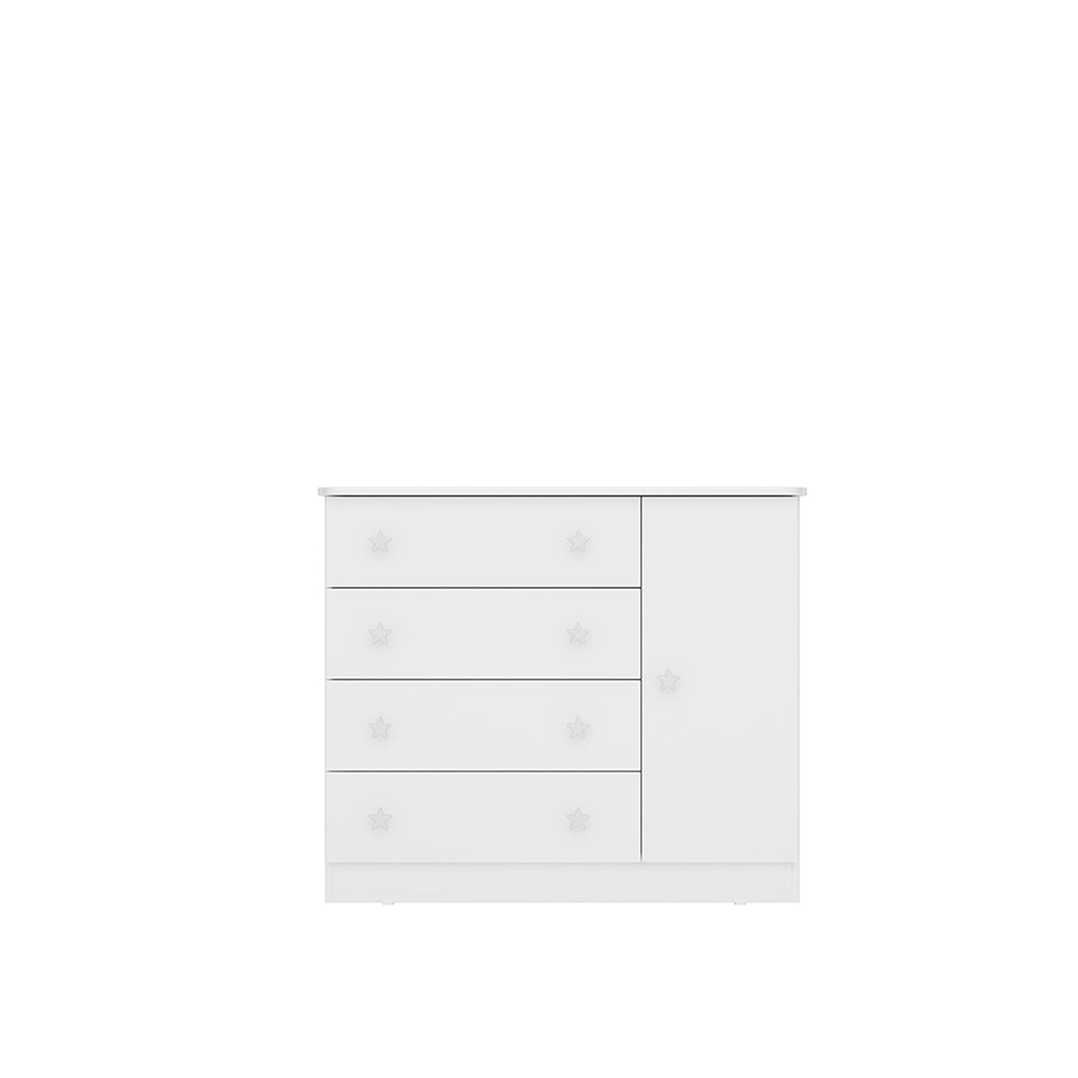 Cómoda San Pablo Blanco 93x79cm de Cuatro Hileras con Cuatro Cajones