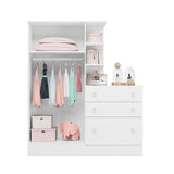Cómoda con Closet Madrid Blanco 120.6x141.8cm de Tres Hileras con Tres Cajones