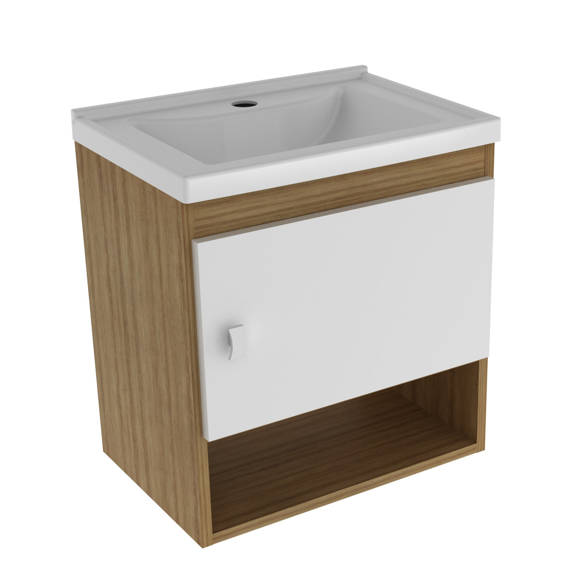 Mueble para Lavamanos Linz Almendra y Blanco 44.3x45cm Individual Flotante con Lavamanos Integrado