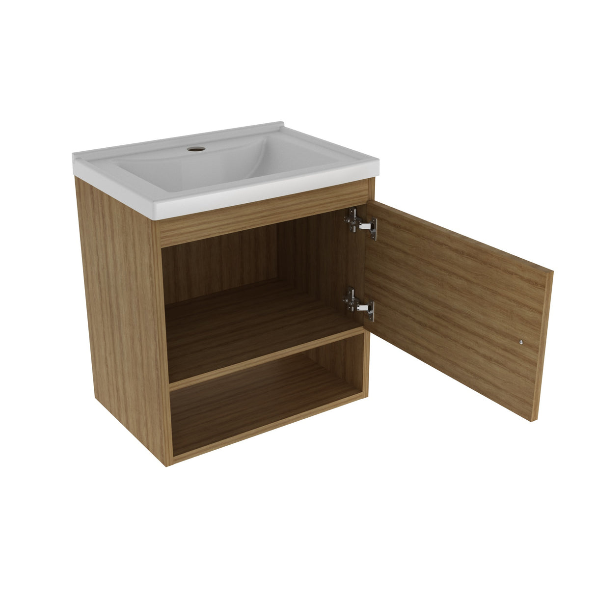 Mueble para Lavamanos Linz Almendra y Blanco 44.3x45cm Individual Flotante con Lavamanos Integrado